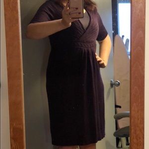 Ann Taylor Loft plum sweater dress size L